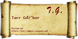 Tarr Gábor névjegykártya